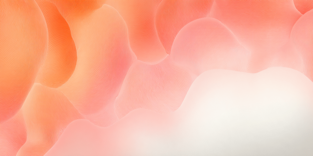 Jasne tło sekcji CTA – gradient koralowo-brzoskwiniowy, z miejscem na tekst i przyciski, styl minimalistyczny