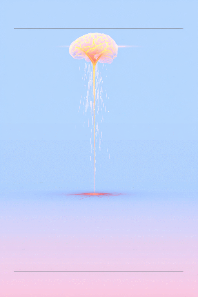 Ilustracja mózgu generującego iskrzącą energię – metafora kreatywności i aktywacji